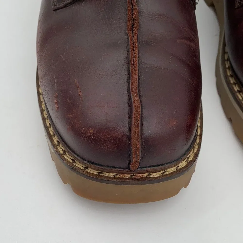 Lugz Men’s Brown Leather Buckle Shoes Made in USA Size EU 43 Y2K workwear